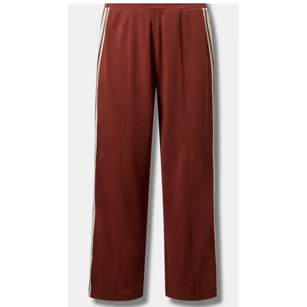Torrid Red Wide Leg Track Pant Stripe Pull On Stretch Plus Size 0 NWOT Casual‎
